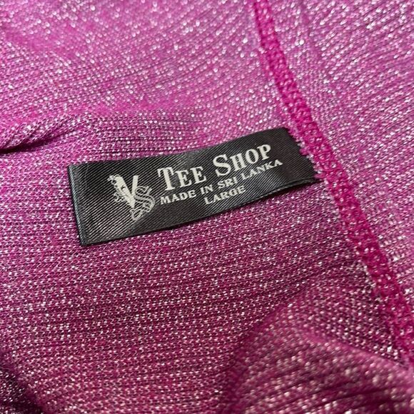 Victoria’s Secret Ribbed Purple Metallic Top Sz L - Picture 11 of 12